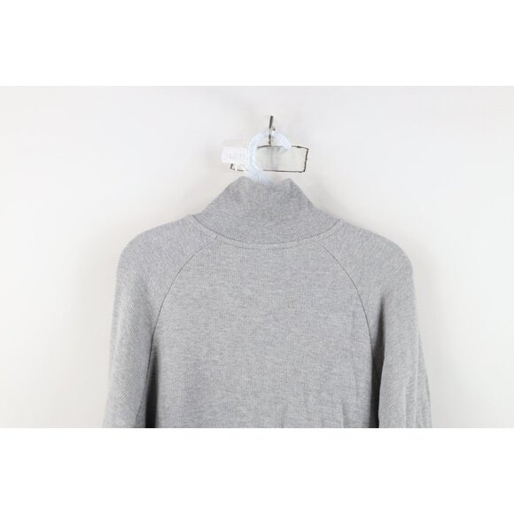 New Adidas Womens XL Spell Out Trefoil Striped Thermal Knit Half Zip Sweatshirt - Picture 15 of 16